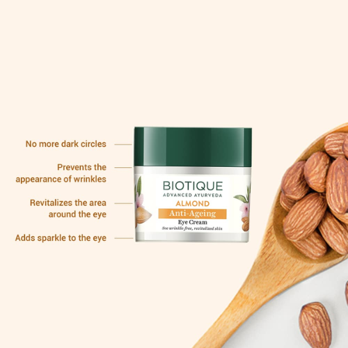 Biotique Almond Anti Ageing Eye Cream for Dark Circles
