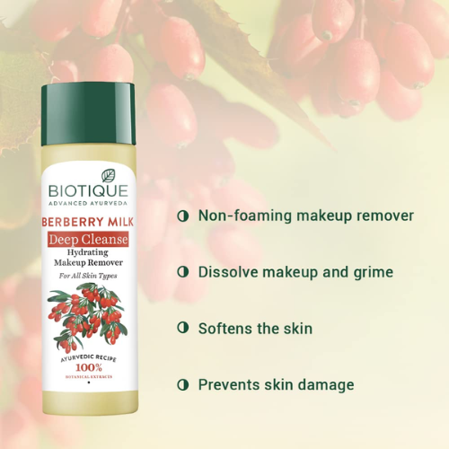 BIOTIQUE Berberry Milk Makeup Remover | Hydrating Cleanser