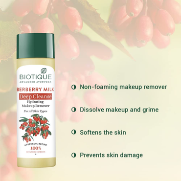 BIOTIQUE Berberry Milk Makeup Remover | Hydrating Cleanser