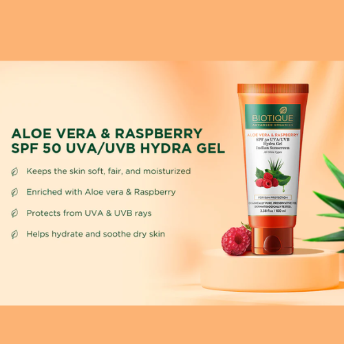 Biotique Aloe Vera & Raspberry SPF 50 Sunscreen 100g