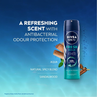 NIVEA MEN Fresh Ocean Deodorant 150ml – Long-Lasting Freshness