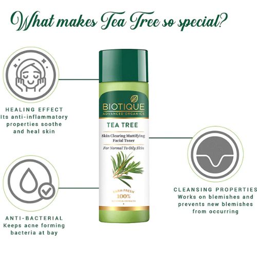 BIOTIQUE Tea Tree Facial Toner 120ml | Oil Control