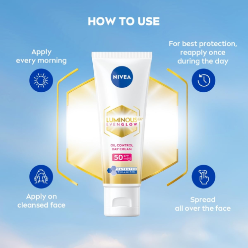NIVEA Luminous Oil Control Day Cream SPF 50 40ml  | Glow