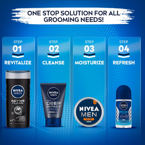 NIVEA Men Deep Impact Face Wash 100ml | Deep Cleansing for Men