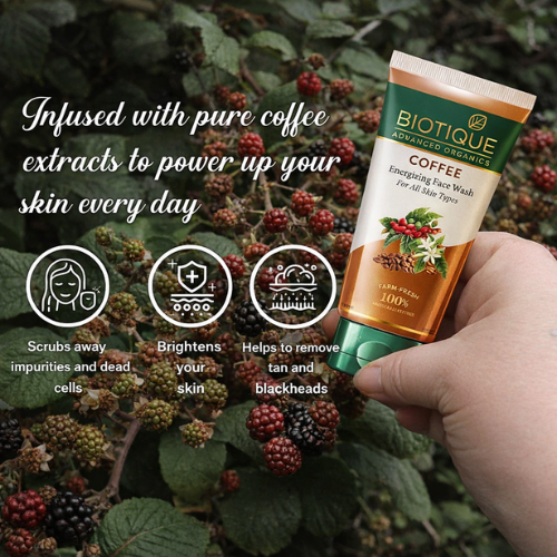 BIOTIQUE Coffee Energizing Face Wash 150ml | Fresh Skin
