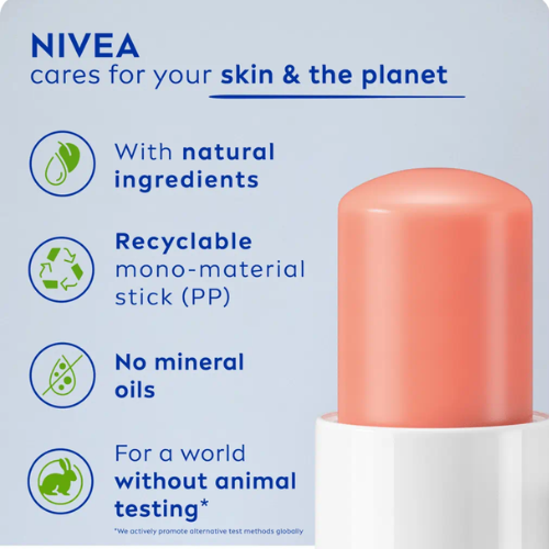 NIVEA Peach Shine Lip Balm | Soft & Glossy Lips