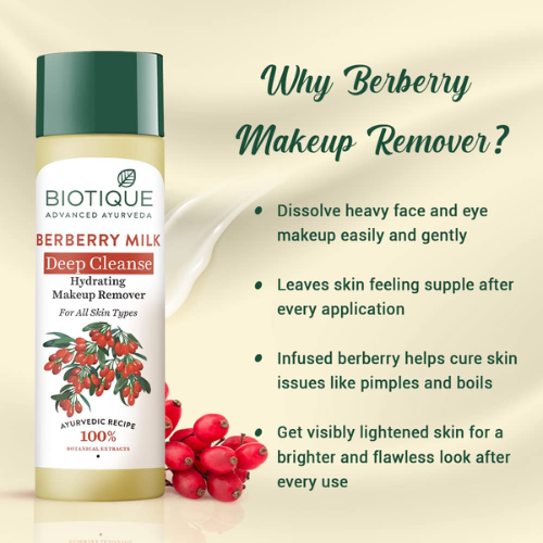BIOTIQUE Berberry Milk Makeup Remover | Hydrating Cleanser