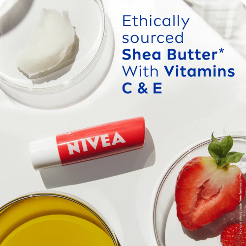 NIVEA Strawberry Shine Lip Balm | Soft & Glossy Lips