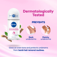 NIVEA Natural Glow Smooth Skin Deo Roll On | Brighten & Protect
