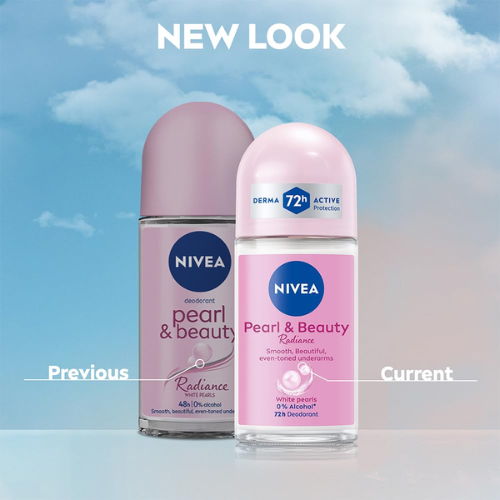 NIVEA Pearl & Beauty Radiance Deo Roll On 50ml | Long-Lasting Freshness