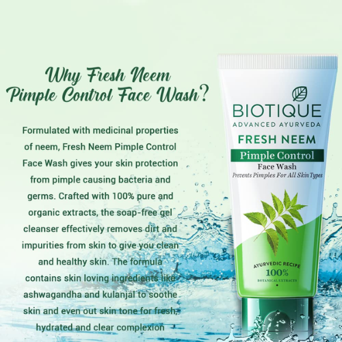Biotique Neem Pimple Control Face Wash for Acne