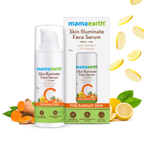 Mama earthSkin Illuminate Face Serum for Radiant Skin with Vitamin C and Turmeric