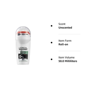 L'Oreal Paris men Expert Deodorant Sensitive Control Roll On 50Ml