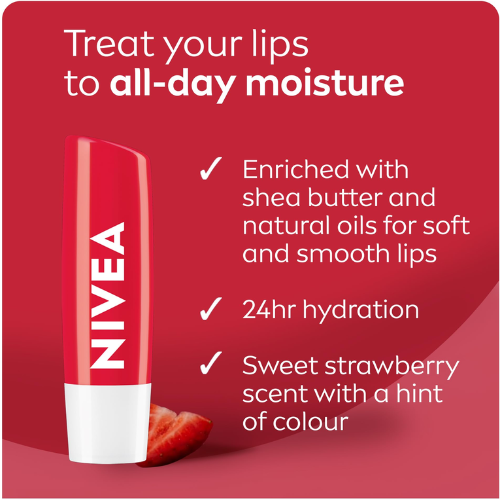 NIVEA Strawberry Shine Lip Balm | Soft & Glossy Lips