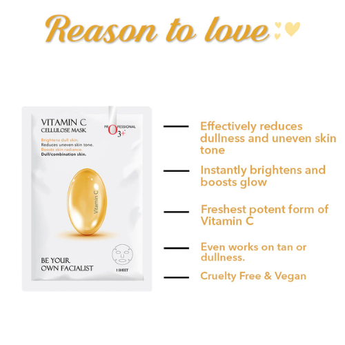 O3+ Facialist Vitamin C Cellulose sheet Mask for pigmentation and uneven skin (30g)