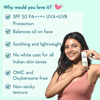 WishCare Niacinamide Oil Balance Fluid Sunscreen SPF 50 PA++++ | Lightweight Broad Spectrum Sunscreen