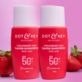 Dot & Key Strawberry Dew Tinted Sunscreen SPF 50+, Warm Ivory- Pack of 2 100ml