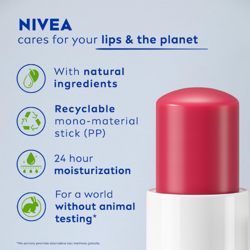 NIVEA Cherry Shine Lip Balm | Tinted & Hydrating Care