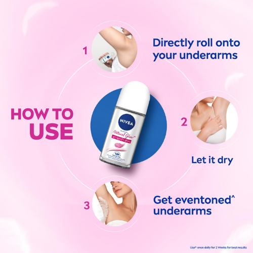 NIVEA Natural Glow Smooth Skin Deo Roll On | Brighten & Protect
