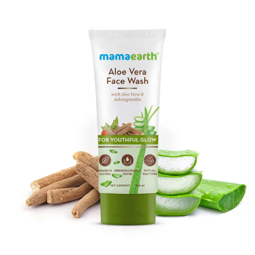Mama Earth Aloe Vera Face Wash with Aloe Vera & Ashwagandha for a Youthful Glow