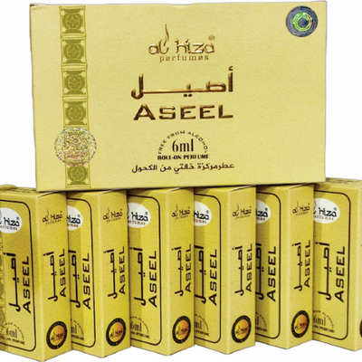 Al-Hiza Aseel Attar - 6ml Roll-On | Classic Oriental Perfume Oil (Pack of 6)