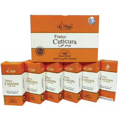 Al-Hiza France Cuticura Perfume Oil - 6ml | Long-Lasting Fragrance (Pack of 6)