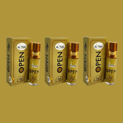 Al-Hiza Open Attar - 6ml Roll On | Concentrated Perfume Oil (Pack of 3)