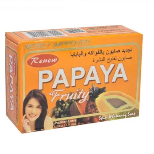 Renew Papaya Fruity Skin Whitening Soap – Brightening, Exfoliating & Nourishing Bar (135 g)
