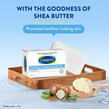 Cetaphil Cleansing & Moisturising Syndet Bar – Soap-Free Gentle Cleanser for Dry and Sensitive Skin