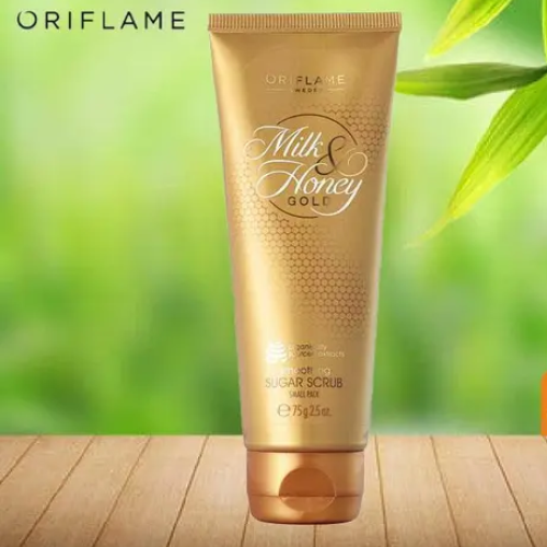 Oriflame Milk & Honey Gold Smoothing Sugar Scrub – Exfoliating & Nourishing Body Scrub