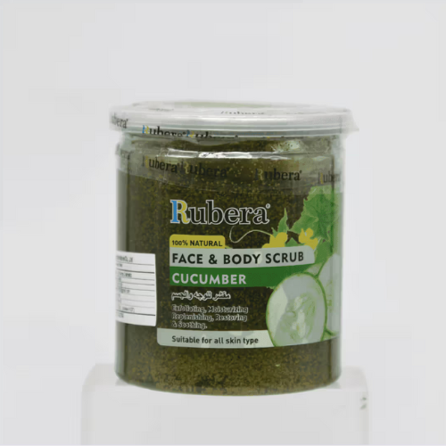 Rubera Cucumber Face & Body Scrub (500ml) | Refreshing & Soothing Exfoliator