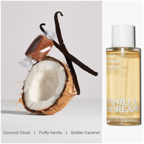 Victoria's Secret PINK Vanilla & Dreamy Body Mist, Notes of Coconut & Caramel