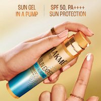 Lakmē 1% Hyaluronic Water-Light Sunscreen Gel SPF 50 PA++++ | For Oily Skin | Plump & Hydrated Skin | 56 g