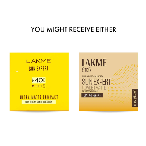 Lakmé Sun Expert Ultra Matte Compact SPF 40 PA+++ | Oil Control & Broad-Spectrum Protection | 7 g