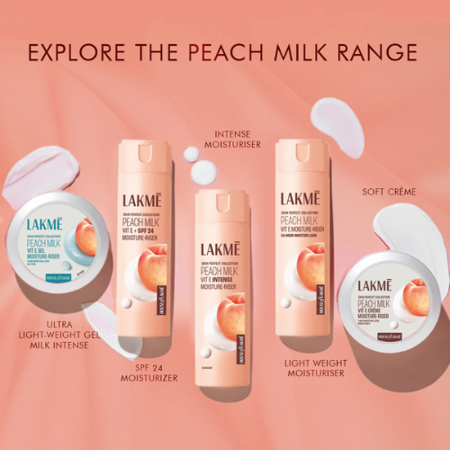 Lakmē Peach Ceramide Moisturizer with SPF 24| For Dry Skin, Normal Skin & Sensitive Skin 60ml