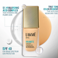 Lakmē 9to5 Hya Matte Foundation + Hyaluronic Acid
