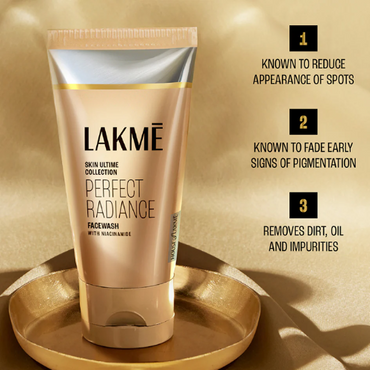 Lakmē Perfect Radiance Facewash with 98% Pure Niacinamide for Glowing Skin, 100gm