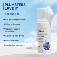 Plum 1% Salicylic Acid Foaming Face Wash for Acne - 110ml x2 Pack