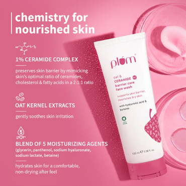 Plum Oat & 1% Ceramide Barrier Care Face Wash 100ml