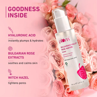 Plum Bulgarian Valley Rose Water Toner for tighter pores 150ml