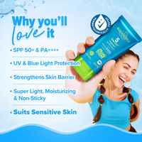 Aqualogica Barrier+ Repair Sunscreen SPF 50+ PA++++ – 50g | Hydrating & Skin Barrier Repair