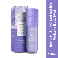 Aqualogica Refresh+ Sun Kissed Vanilla Body Mist – 150ml | Zemea & Hyaluronic Acid | Hydrating & Fragrant