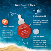 Aqualogical Detan+ Concentrate Face Serum with Cherry Tomato & Glycolic Acid for Tan Removal - 30ml