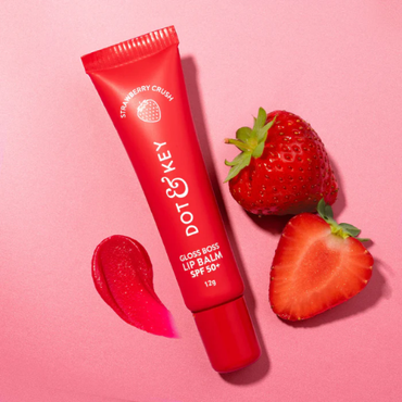 Dot & Key Vitamin C + E Brightening Lip Balm with SPF 50+ (Strawberry Crush High Tinted)