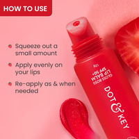 Dot & Key Vitamin C + E Brightening Lip Balm with SPF 50+ (Strawberry Crush High Tinted)