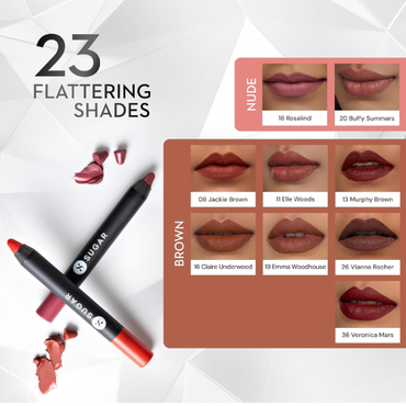 SUGAR Cosmetics  Matte As Hell Crayon Lipstick 16 Claire Underwood (Burnt Orange) 2.8gm