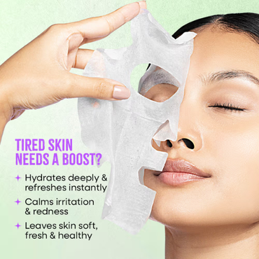Nykaa Green Tea + Aloe Vera Sheet Mask For Hydrated Skin - Formulated in Korea - For All Skin Types (20ml)