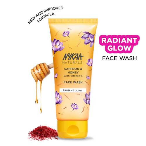 Nykaa Naturals Saffron, Honey & Vitamin C Face Wash For Brightens & Radiant Glow- For All Skin Types (100ml)
