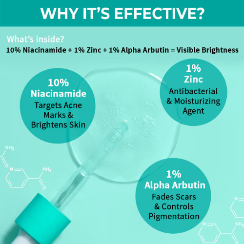 Nykaa SKINRX Spot Corrector with 10% Niacinamide + 1% Zinc Serum to Fade Dark Spots & Pigmentation (30ml)