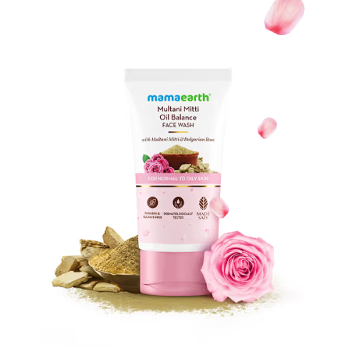 Mama Earth Multani Mitti Oil Balance Face Wash with Multani Mitti & Bulgarian Rose for Normal to Oily Skin